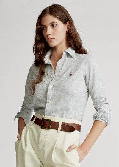 Women's Polo Ralph Lauren Knit Cotton Oxford Shirt | 136789NWG